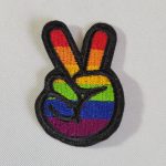 peace out rainbow embroidered patch